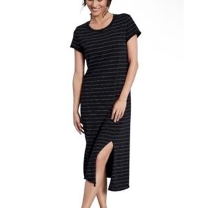 Frank & Eileen Tee Lab Short Sleeve Striped Midi Dress